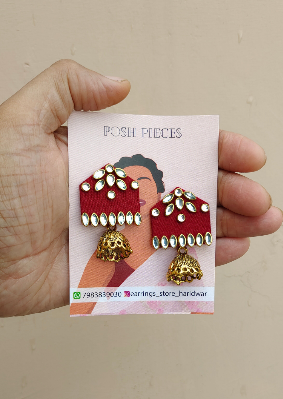 Hut Kundan Jhumka Earring