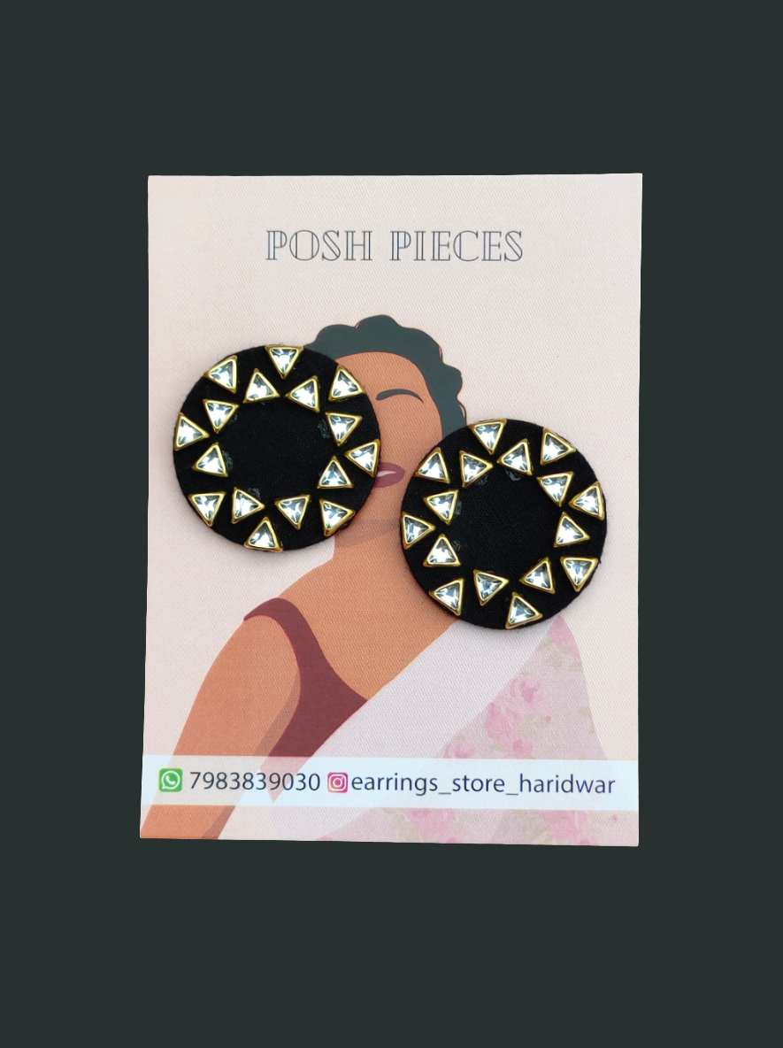 Round Kundan Stud Earring