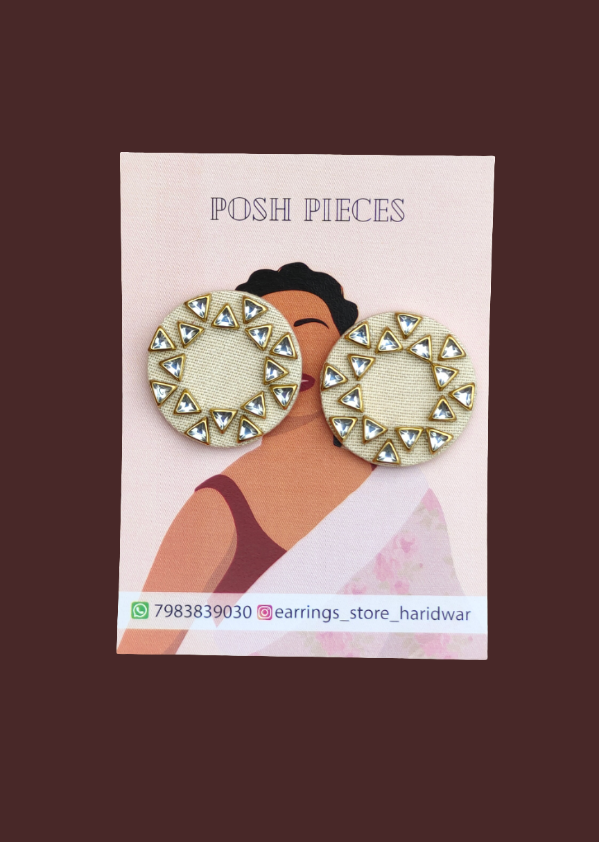 Round Kundan Stud Earring