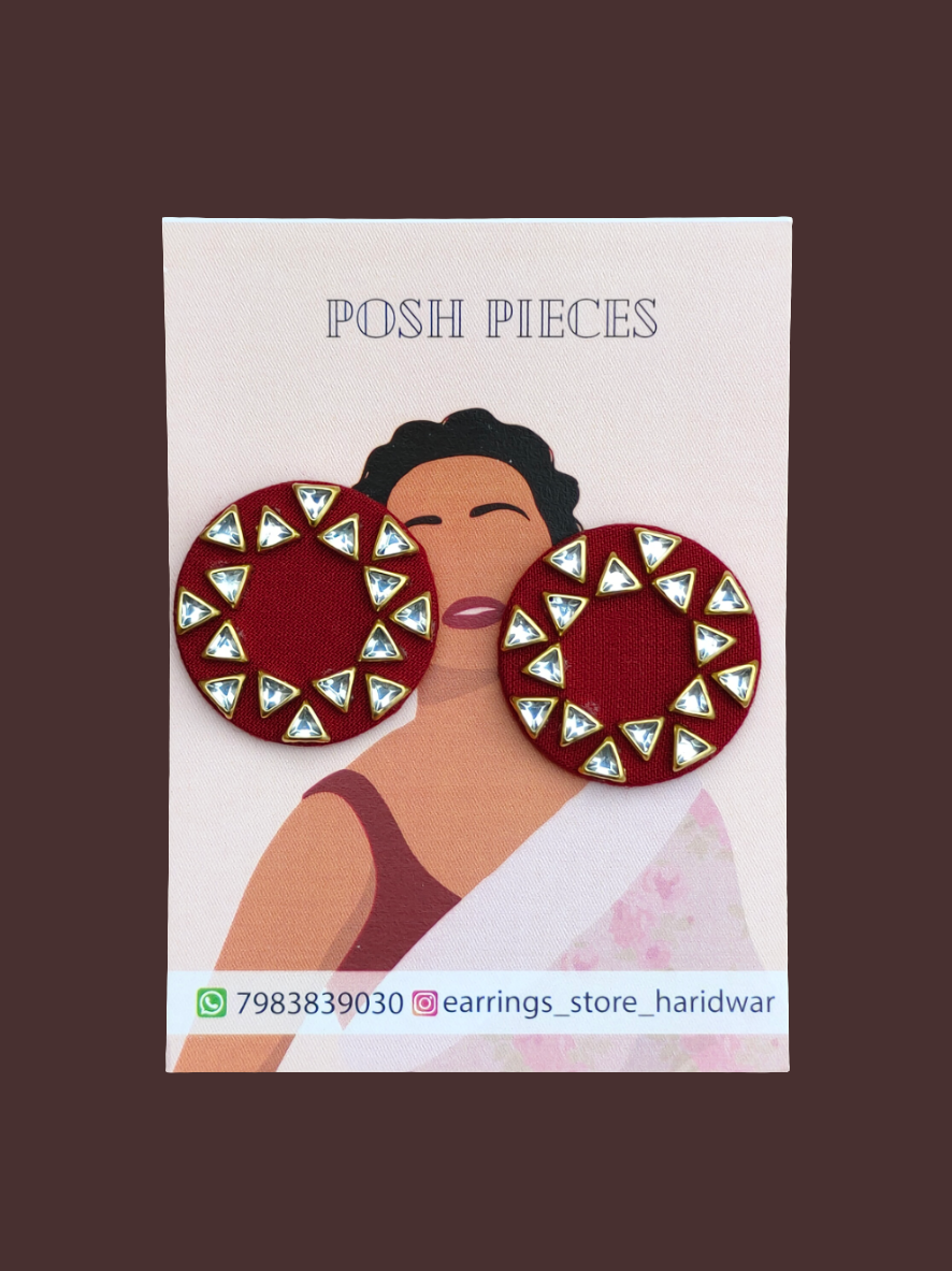 Round Kundan Stud Earring