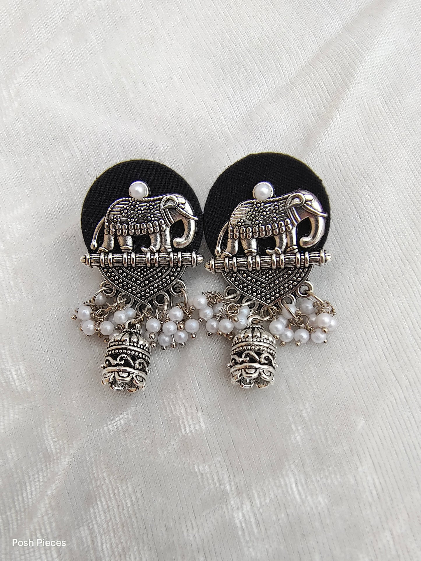 Round Elephant Dangle Earring