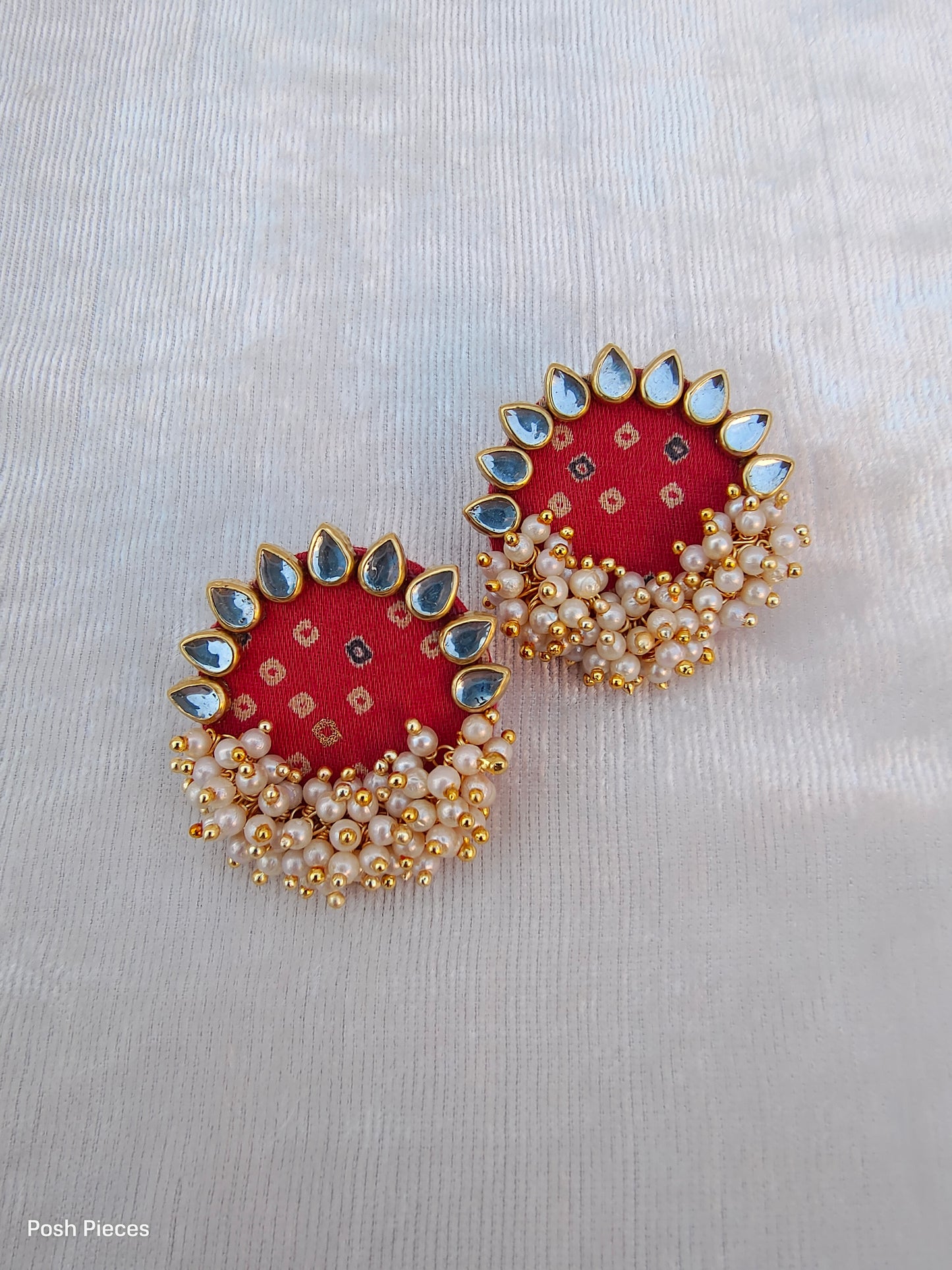 Round Bandhej Stud Earring