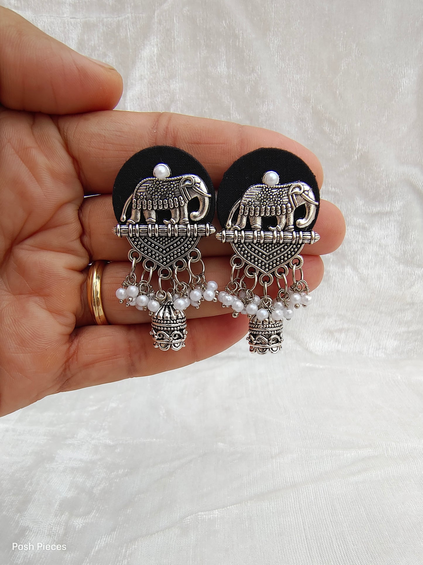 Round Elephant Dangle Earring