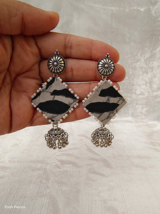 Square Printed Earring