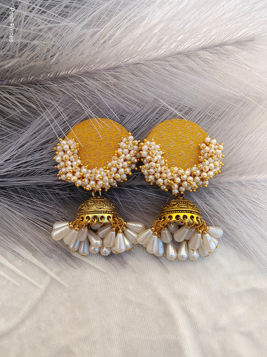 Round Half Lorial Jhumka Earring