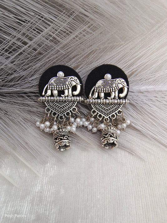 Round Elephant Dangle Earring